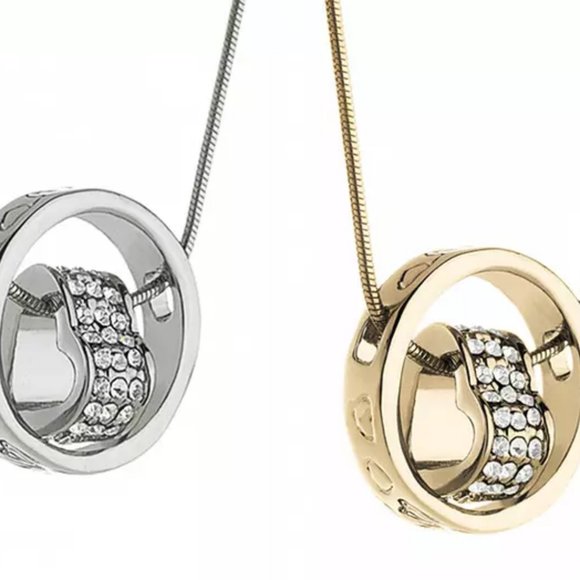 Swarovski Jewelry - COPY - 2 Swarovski Elements Heart-in-Circle Pendant Necklaces Chic pendant neck…